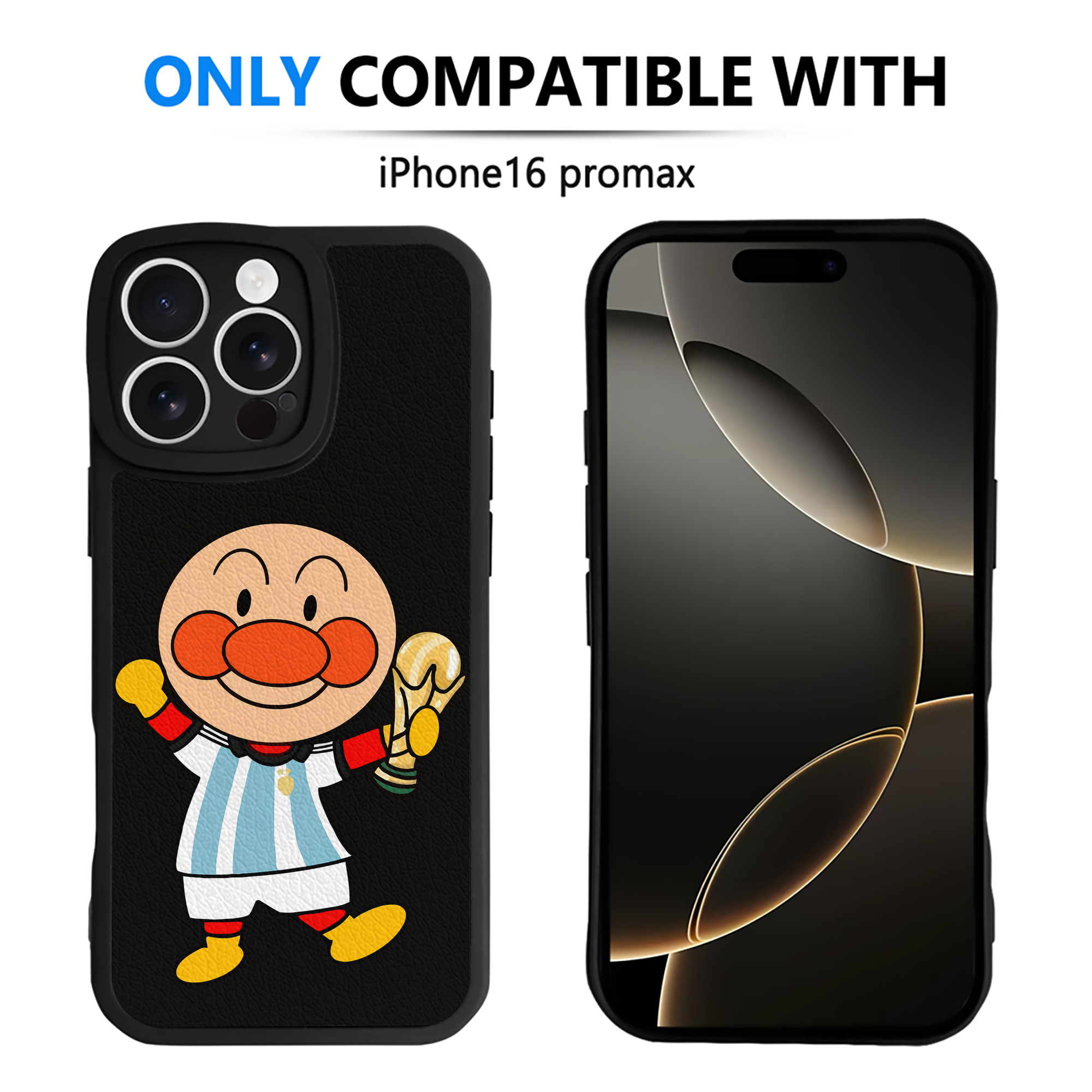 （画像用） アンパンマン Anpanman 【iPhone 16シリーズ対応】シリコンスマホケース（レザー調） 材質：シリコン